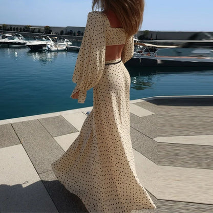 Polka Dot Sleeveless Dress Set