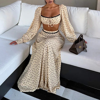 Polka Dot Sleeveless Dress Set